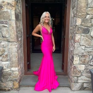 sherri hill 00 prom dress bright pink